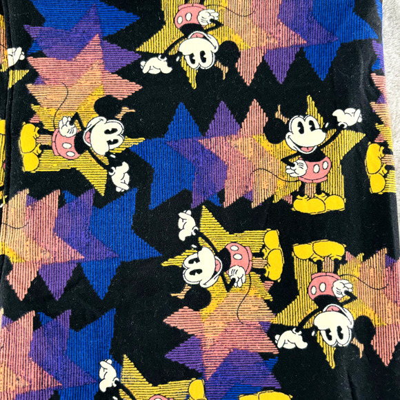 Lularoe Disney Mickey Mouse Star Leggings Allover Print Multicolor Tall & Curvy - Picture 2 of 9